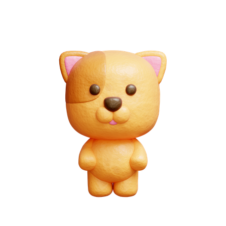 Cute Dog Character  3D Icon