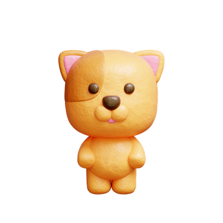 Cute Dog Character  3D Icon