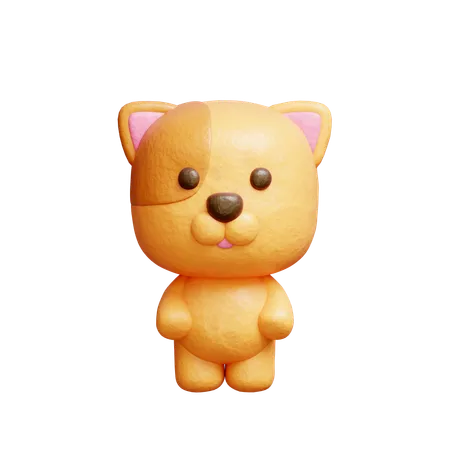 Cute Dog Character  3D Icon