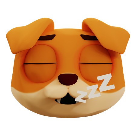 Cute Dog Deep Sleep Emoji  3D Icon