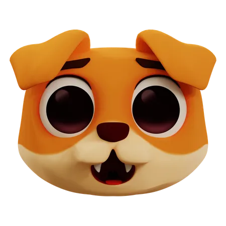 Cute Dog Happy Emoji  3D Icon