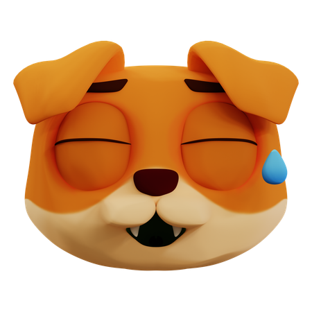 Cute Dog Laughing Emoji  3D Icon