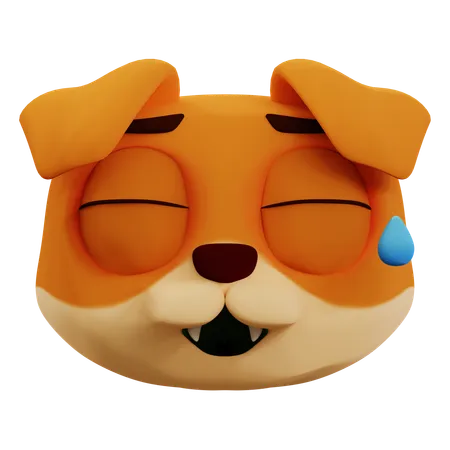 Cute Dog Laughing Emoji  3D Icon