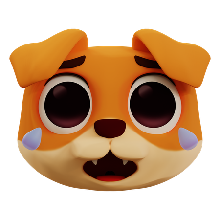 Cute Dog Laughing Out Loud Emoji  3D Icon