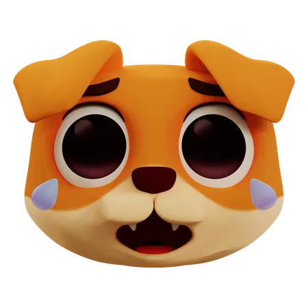 Cute Dog Laughing Out Loud Emoji  3D Icon