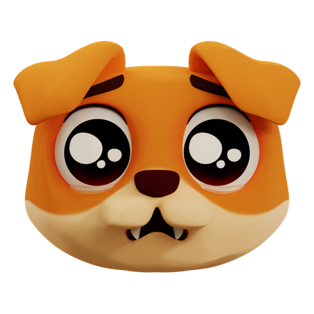 Cute Dog Sad Emoji  3D Icon