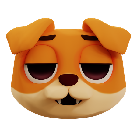 Cute Dog Sleepy Emoji  3D Icon