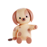 cute dog waving hand emoji 3d