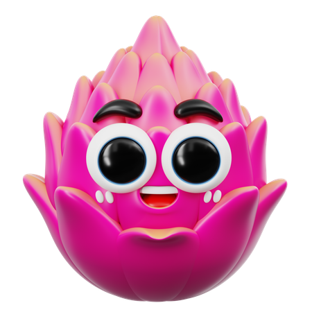 かわいいドラゴンフルーツの絵文字  3D Icon