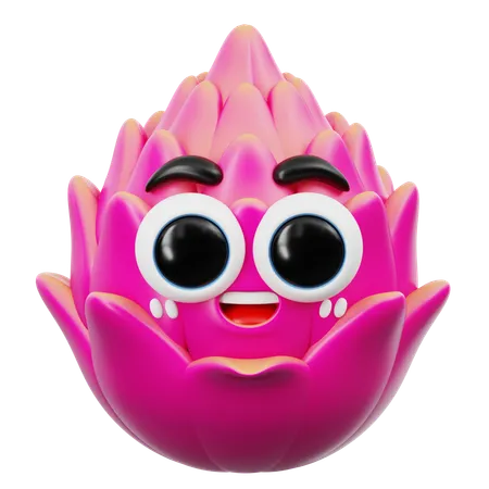 かわいいドラゴンフルーツの絵文字  3D Icon