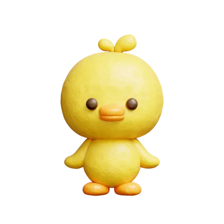 3 D Cute Duck Cartoon Animal Character 3D Icon