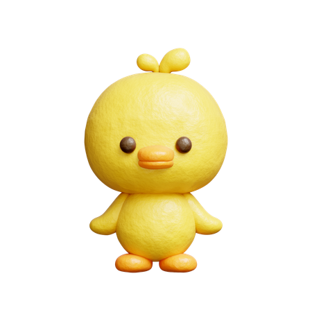 Cute Duck Character  3D Icon