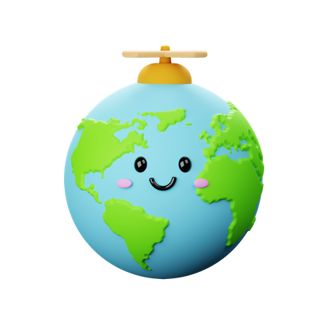 Cute Earth  3D Icon