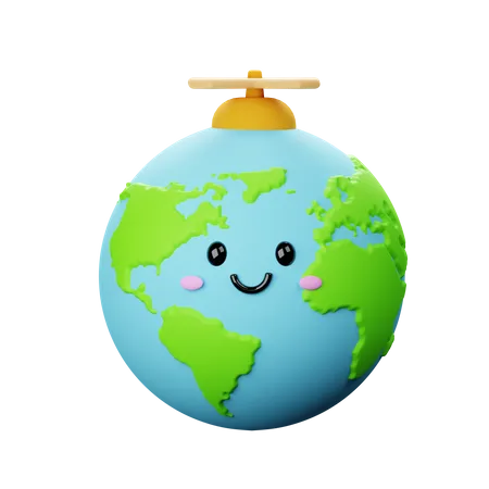 Cute Earth  3D Icon
