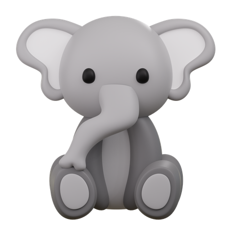 Cute Elephant  3D Icon