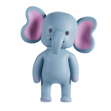 Cute Elephant  3D Illustration