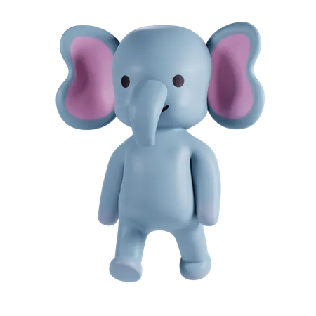 Cute Elephant 3D Illustration
