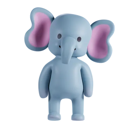 Cute Elephant 3D Illustration