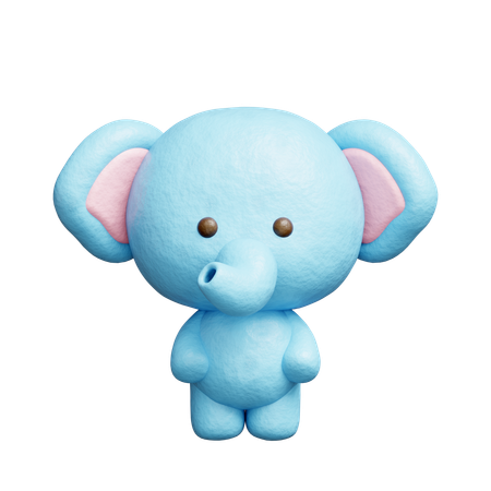 Cute Elephant Character  3D Icon