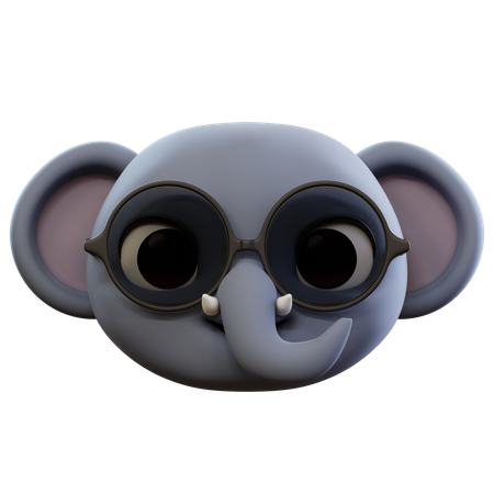 Cute Elephant Emoji  3D Icon