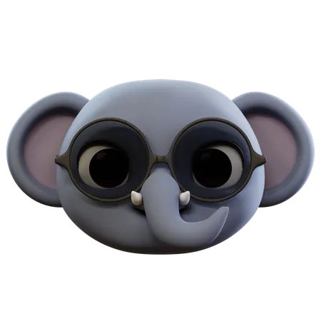 Cute Elephant Emoji  3D Icon