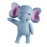 cute elephant 3d logo