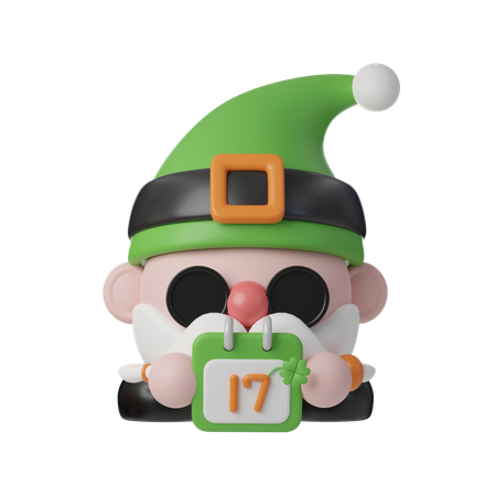 Cute Elf Holding Calendar  3D Icon