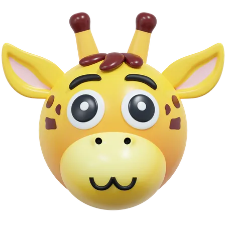 Cute Face Giraffe Emoticon 3 D Icon Illustration 3D Icon