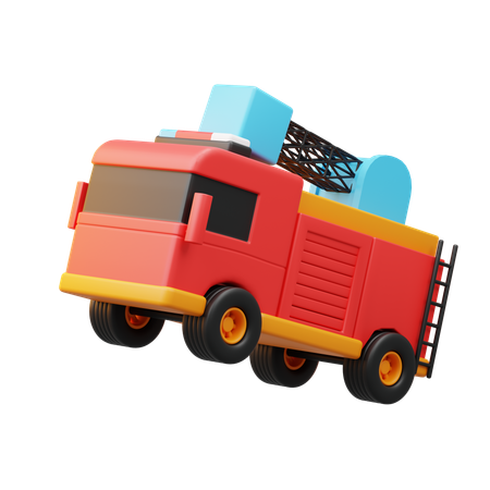 Cute Fire Truck  3D Icon