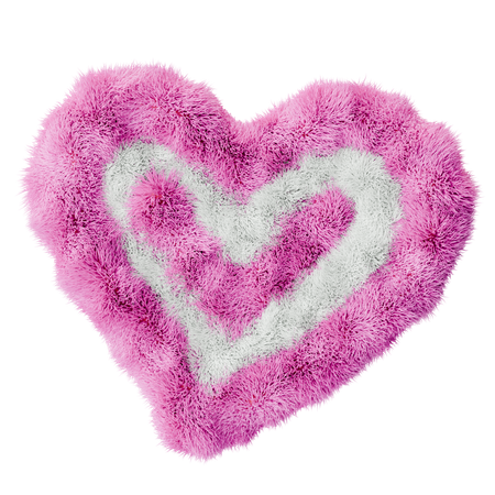 Cute Fluffy Heart  3D Icon