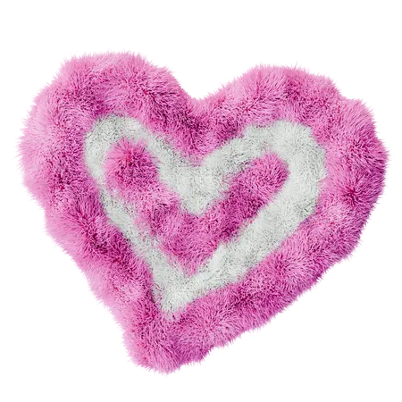 Cute Fluffy Heart  3D Icon