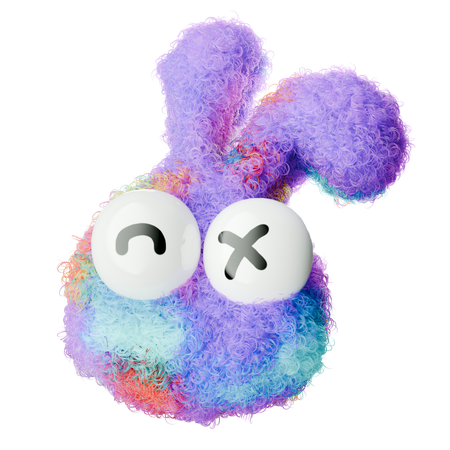 Cute Fluffy Heart  3D Icon