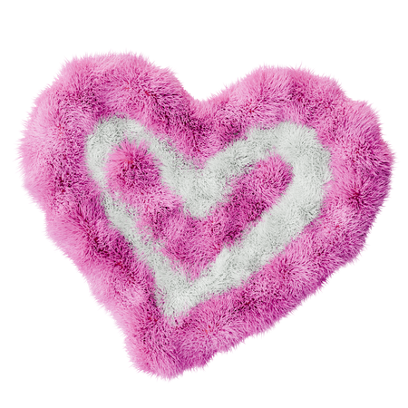 Cute Fluffy Heart  3D Icon