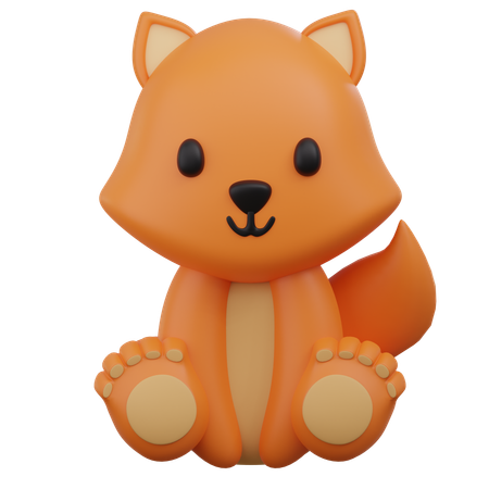 Cute Fox  3D Icon