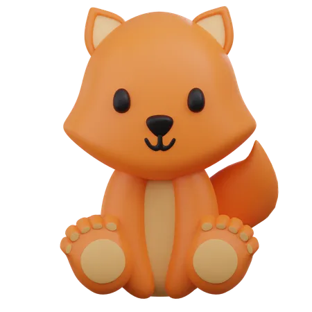Cute Fox  3D Icon