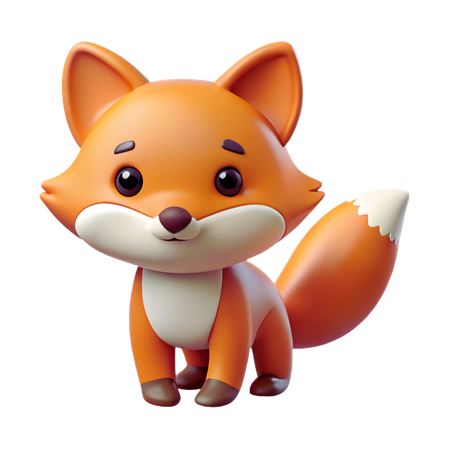 Cute Fox  3D Icon