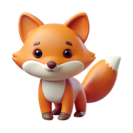 Cute Fox  3D Icon