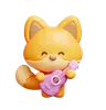 Cute Fox Playing Guitar