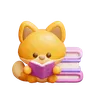 Cute Fox Reading A Book