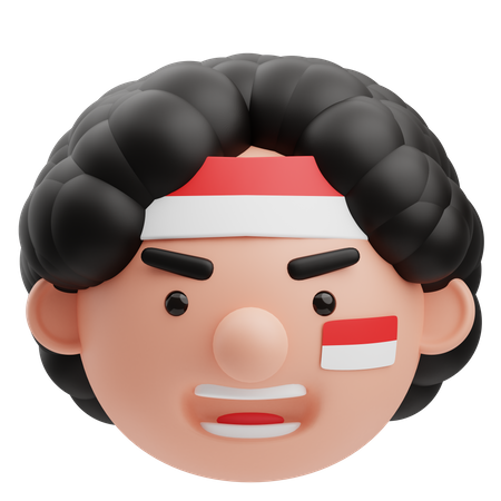 Cute Frizzy Indonesian Avatar  3D Illustration