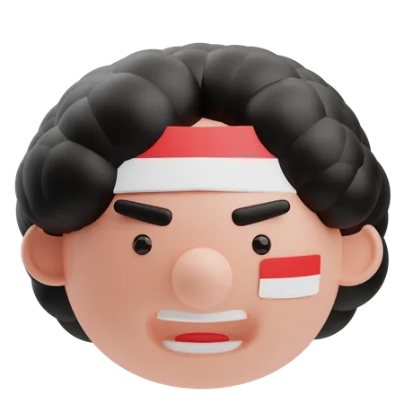 Cute Frizzy Indonesian Avatar  3D Illustration