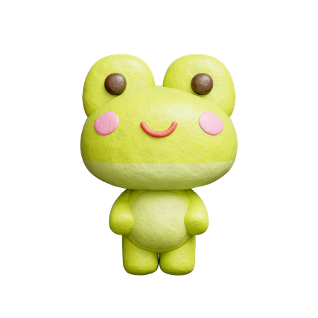 Cute Frog Character  3D Icon