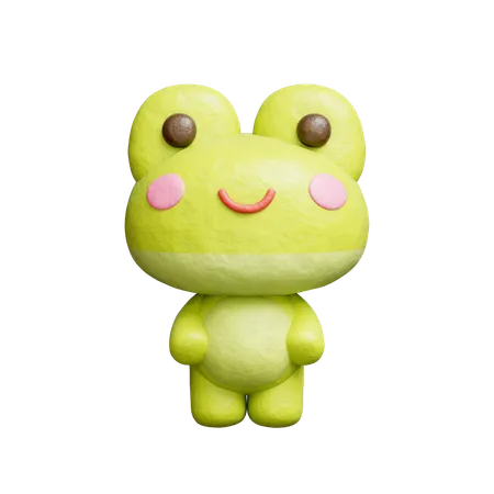 3 D Cute Frog Cartoon Animal Character 3D Icon