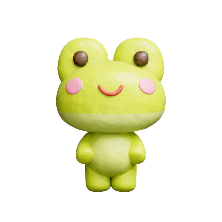 Cute Frog Character  3D Icon