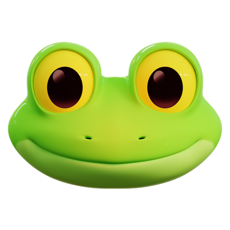 Cute Frog Emoticon  3D Icon