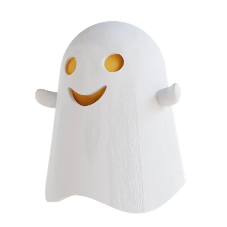 3 D Illustration Cute Ghost 3D Icon
