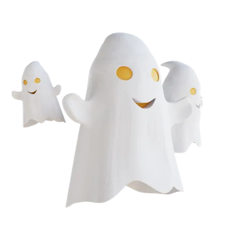 3 D Illustration Cute Ghost 3D Icon