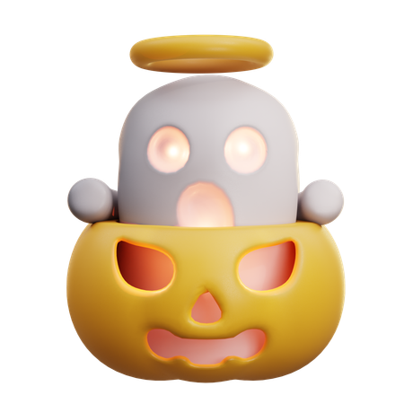 Cute Ghost And Pumpkin  3D Icon