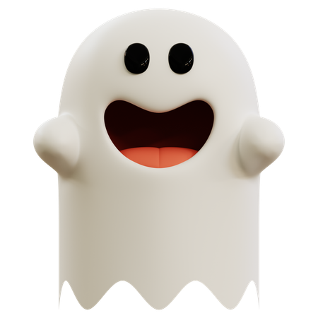 Cute Ghost Emoji  3D Icon