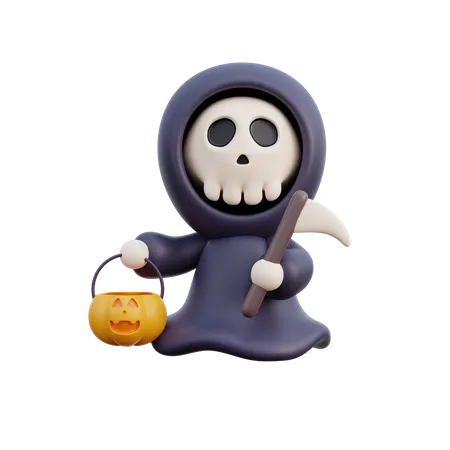 3 D Halloween Cute Ghost Cartoon Character 3D Illustration